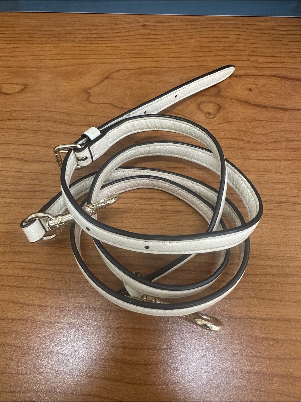 COACH Cream Leather Gold Hardware Replacement Strap 43-47 Inch